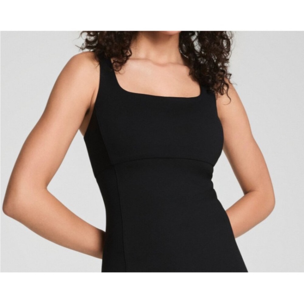 Spanx Ponte Shaping Midi Tank Dress Classic Black Sleeveless Shapewear Cocktail - Picture 6 of 11